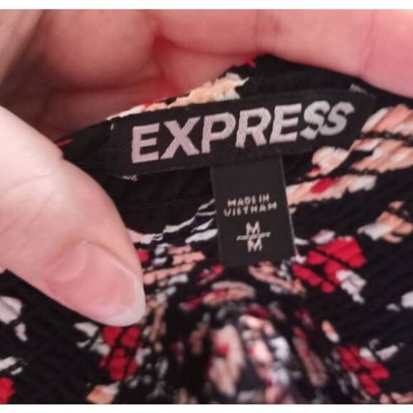 Express Floral Maxi Dress - Black and Red - Picture 10 of 13